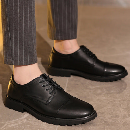 Chaussures Derby homme – Cuir lisse – Bout droit – Semelle en caoutchouc – Habillé