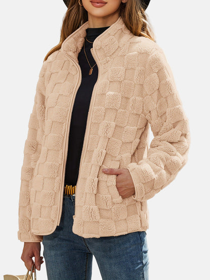 Femme Veste - Polaire - Coupe décontractée - Col montant - Manches longues