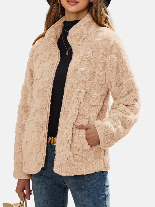 Femme Veste - Polaire - Coupe décontractée - Col montant - Manches longues