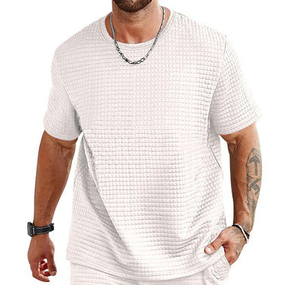 T-shirt homme – Coupe décontractée – Motif texturé – Tissu léger respirant