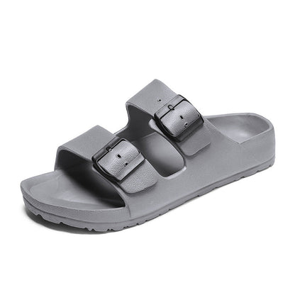 Sandales homme – Bout ouvert – Brides réglables à boucle – Semelle épaisse confort