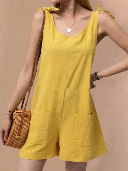 Combinaison femme – Bretelles réglables – Encolure dégagée – Poches plaquées