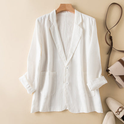 Veste décontractée femme – Coupe décontractée – Fibres naturelles – Manches longues