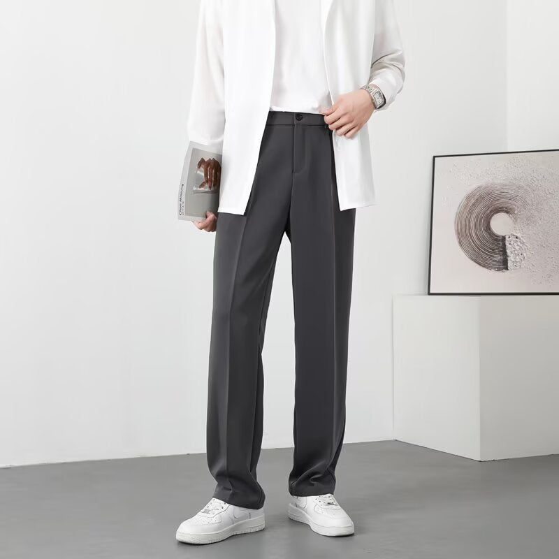 Pantalon homme – Coupe slim – Tissu respirant – Longueur cheville – Style élégant