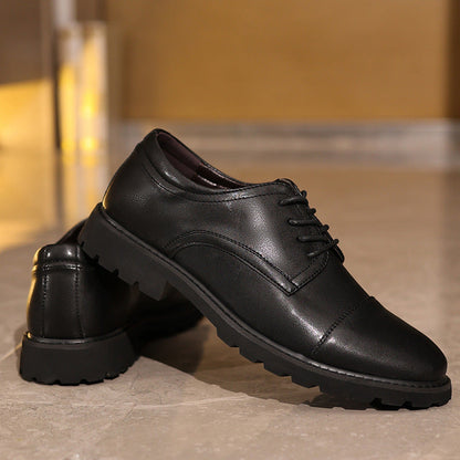 Chaussures Derby homme – Cuir lisse – Bout droit – Semelle en caoutchouc – Habillé