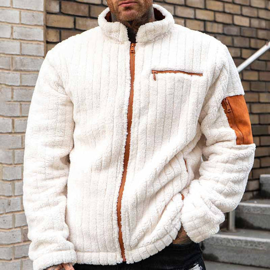Veste polaire homme – Coupe décontractée – Texture côtelée – Fermeture zippée – Poches utilitaires