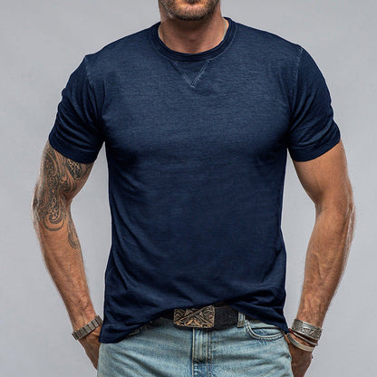 T-shirt homme – Coupe décontractée – Coton doux – Manches courtes – Col rond classique