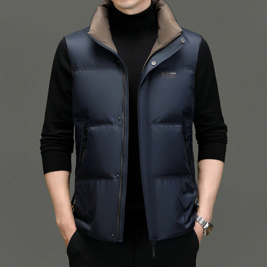 Gilet sans manches homme – Duvet léger – Coupe structurée – Col montant zippé