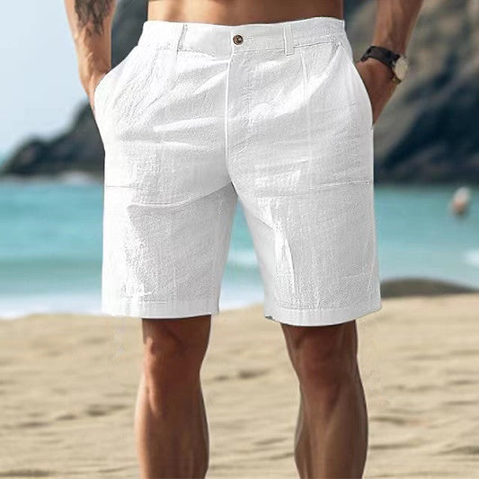 Short homme – Coupe décontractée – Fibres naturelles – Poches utilitaires – Longueur genou