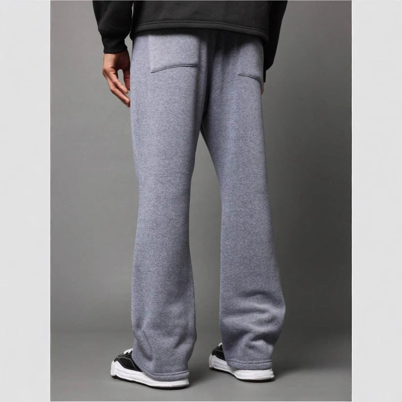 Pantalon de jogging homme – Coton molletonné – Coupe ample – Jambe évasée – Taille cordon