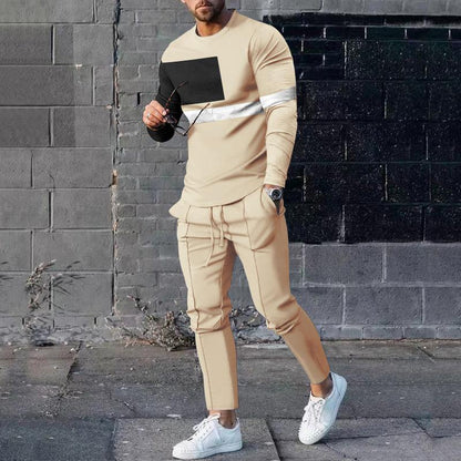 Survêtement homme – Coupe slim – Col rond – Imprimé 3D – Pantalon fuselé