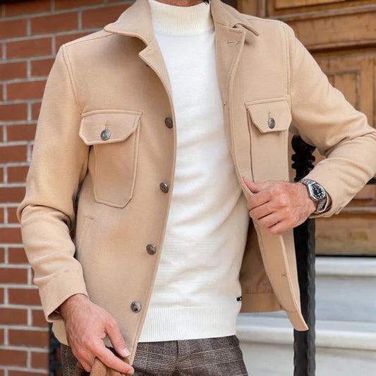 Veste utilitaire homme – Coton – Coupe structurée – Poches à rabat – Boutonnage devant