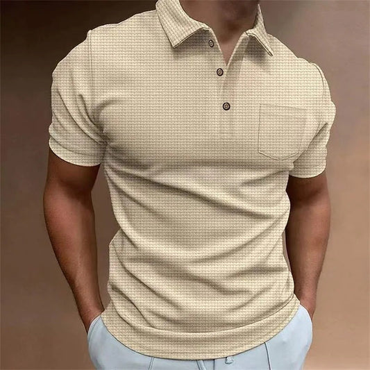 Polo homme – Coupe slim – Maille piquée structurée – Tissu respirant – Poche poitrine