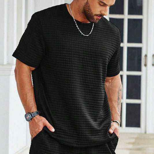 T-shirt homme – Coupe décontractée – Motif texturé – Tissu léger respirant
