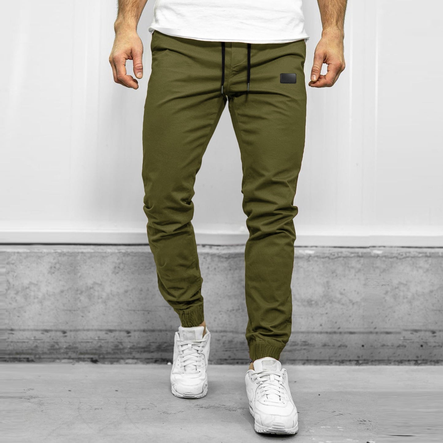 Pantalon cargo homme – Coupe décontractée – Taille élastique – Jambes fuselées – Multipoches