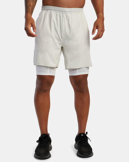 Short de sport homme – Coupe décontractée – Double couche – Tissu respirant – Longueur genou