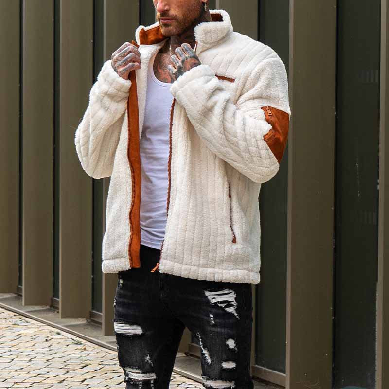 Veste polaire homme – Coupe décontractée – Texture côtelée – Fermeture zippée – Poches utilitaires