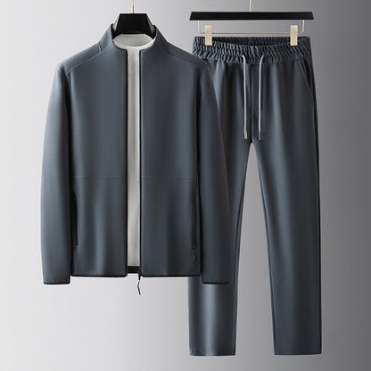 Survêtement homme – Coupe décontractée – Veste zippée col montant – Pantalon taille élastique
