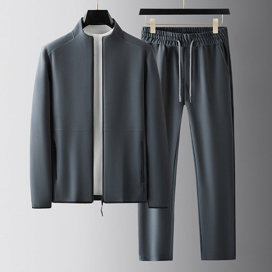 Survêtement homme – Coupe décontractée – Veste zippée col montant – Pantalon taille élastique