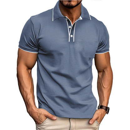 Polo homme – Coupe athlétique – Coton mélangé – Col classique avec passepoil