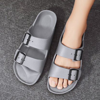 Sandales homme – Bout ouvert – Brides réglables à boucle – Semelle épaisse confort