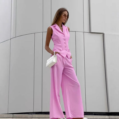 Gilet sans manches femme – Coupe structurée – Col tailleur – Style habillé élégant