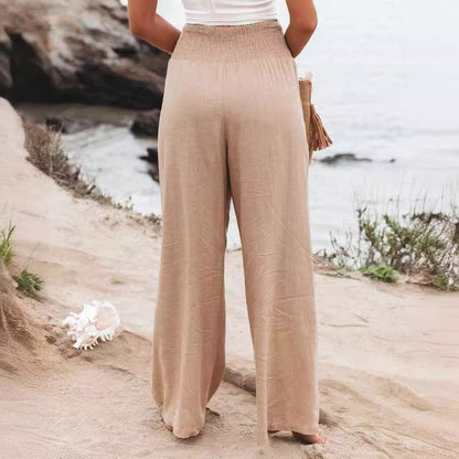 Pantalon femme ample – Coupe décontractée – Tissu respirant – Taille élastique