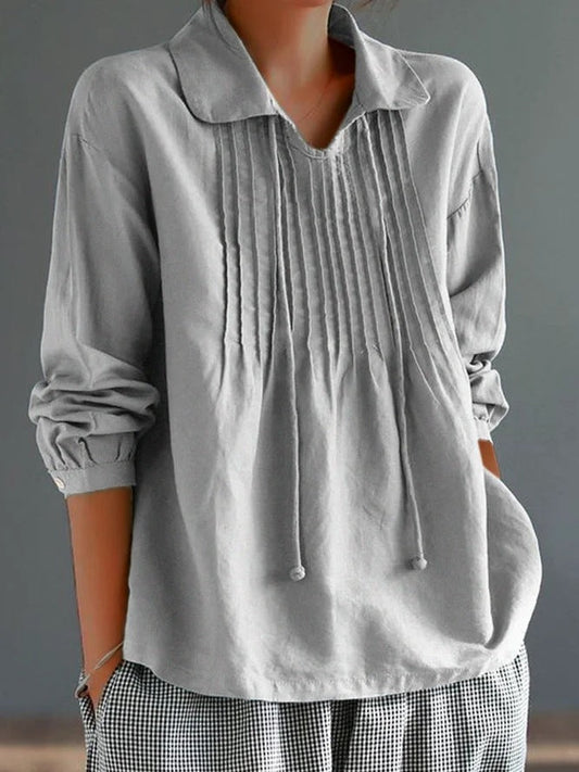 Chemise femme à manches longues – Coupe décontractée – Tissu respirant – Col classique