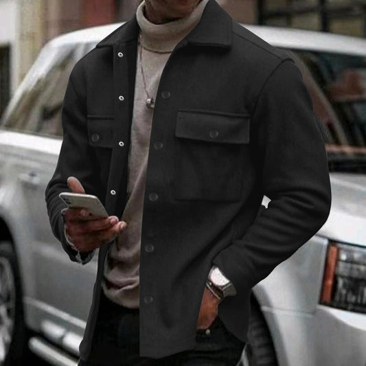 Veste Surchemise Homme – Coupe Décontractée – Coton ou Laine – Poches à Rabat