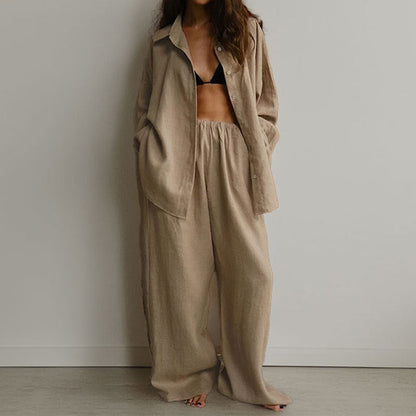 Ensemble femme deux pièces – Coupe oversize – Tissu respirant – Pantalon fluide taille élastique