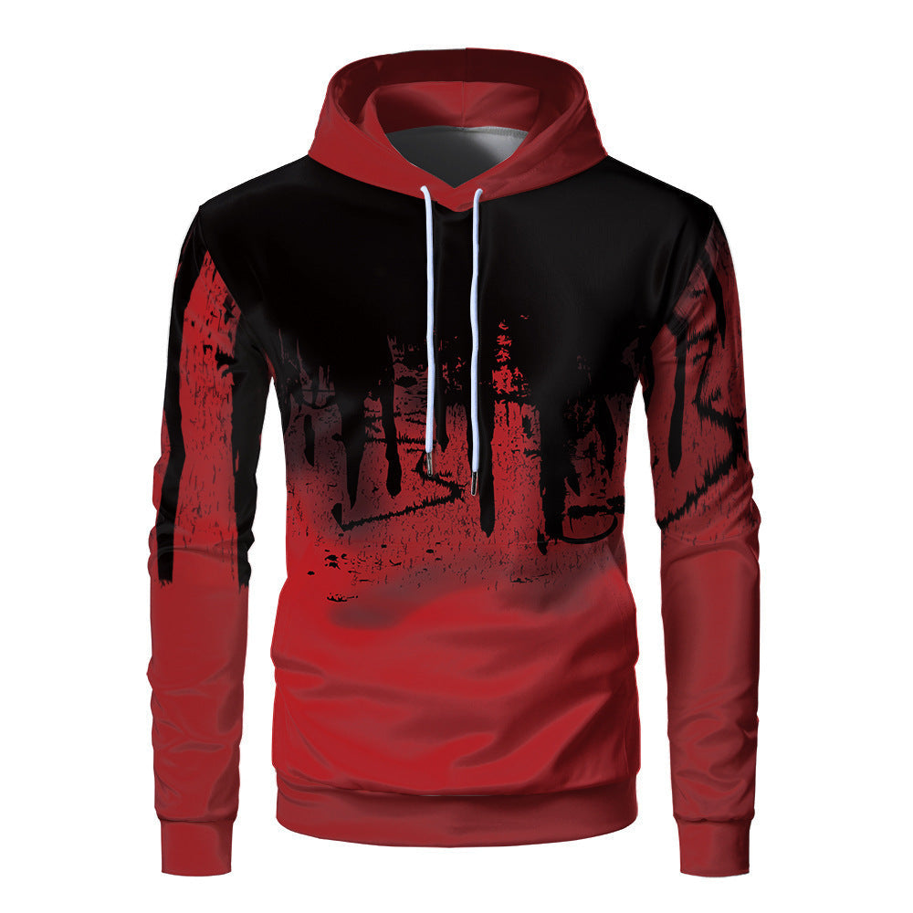 Sweat à capuche unisexe – Coupe ample – Imprimé 3D – Poignets côtelés – Respirant