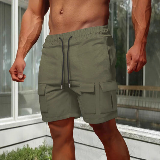 Short cargo homme – Coupe décontractée – Tissu respirant – Taille élastique – Poches utilitaires