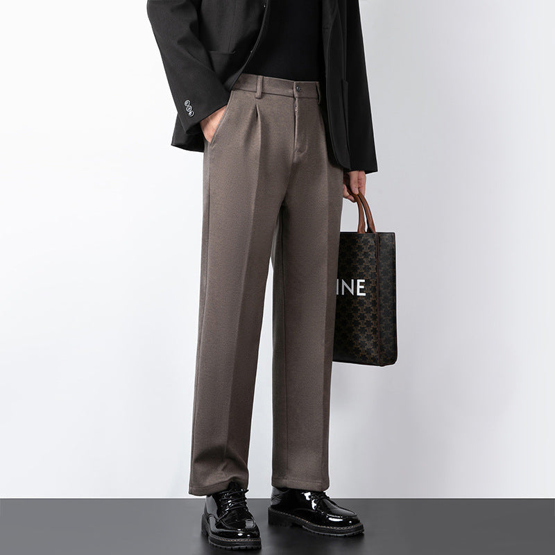 Pantalon homme habillé – Coupe slim – Tissu doux structuré – Longueur classique