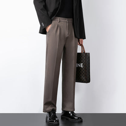 Pantalon homme habillé – Coupe slim – Tissu doux structuré – Longueur classique