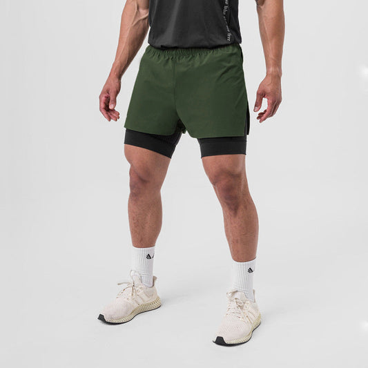 Short de sport homme – Coupe décontractée – Doublure compression – Tissu respirant