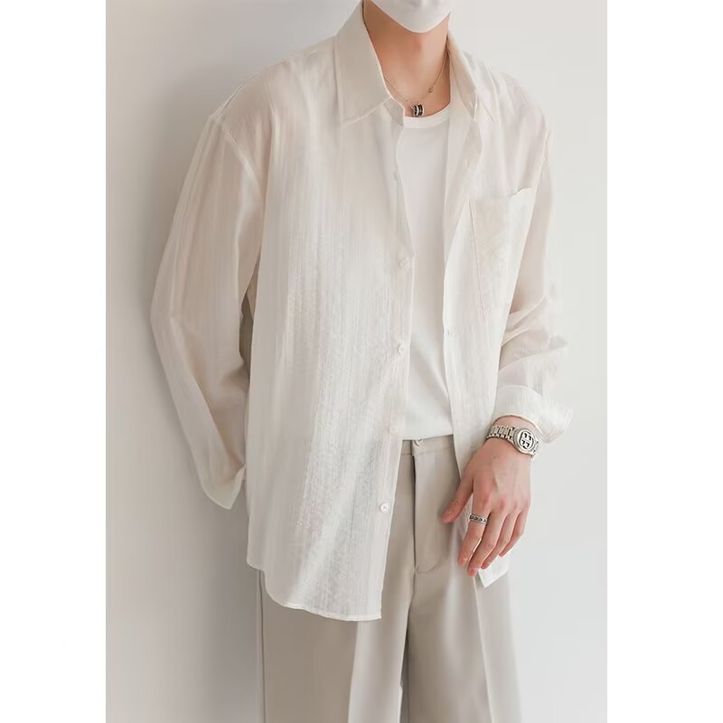 Chemise homme manches longues – Coupe décontractée – Tissu respirant – Col classique