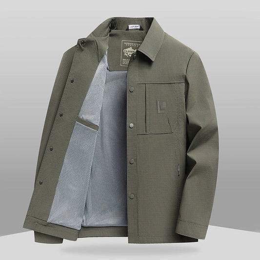 Veste homme business décontractée – Coupe classique – Col à revers – Fermeture boutonnée