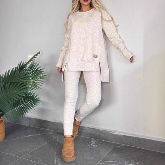 Ensemble décontracté femme – Maille douce – Haut oversize – Legging ajusté