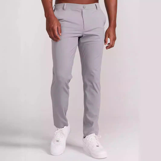 Pantalon homme – Coupe slim – Tissu respirant doux – Longueur complète – Style épuré