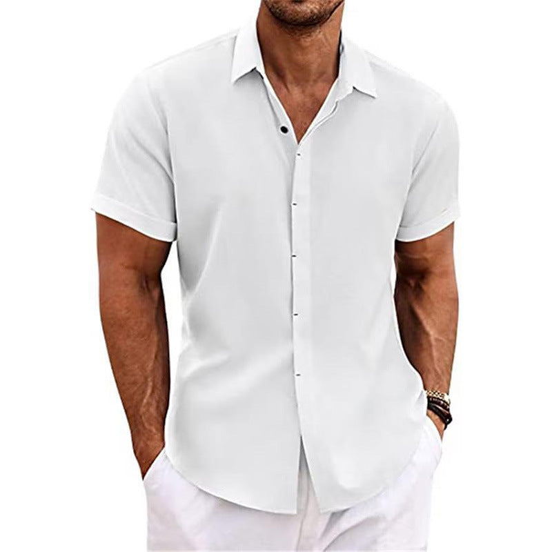 Men’s Short Sleeve Button Down Shirt with Relaxed Fit