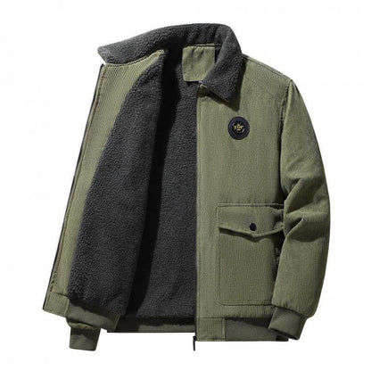 Veste homme – Coupe ample – Côtelée – Doublure laine – Fermeture boutonnée