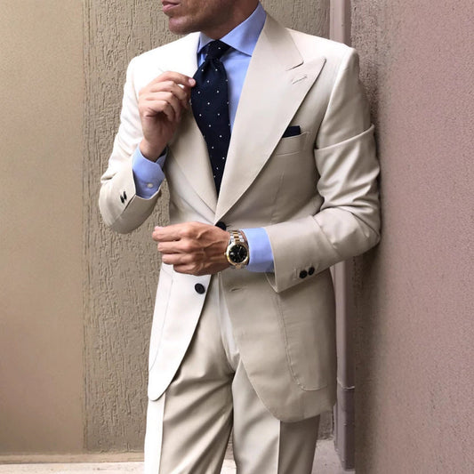 Blazer homme – Coupe ajustée – Laine mélangée – Style costume formel