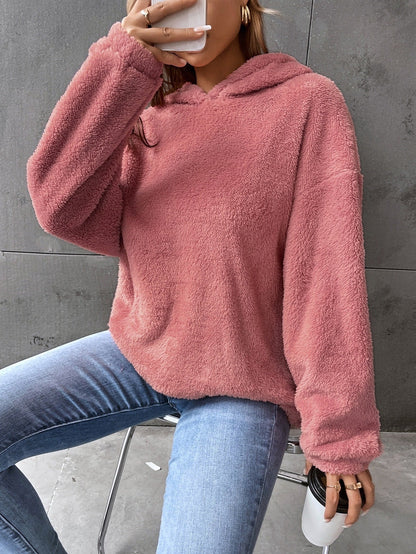 Sweat à capuche femme – Molleton doux – Coupe décontractée – Court à manches longues