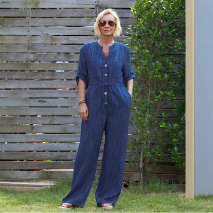 Combinaison Femme – Coupe Ample – Tissu Respirant – Taille Ajustable – Longue