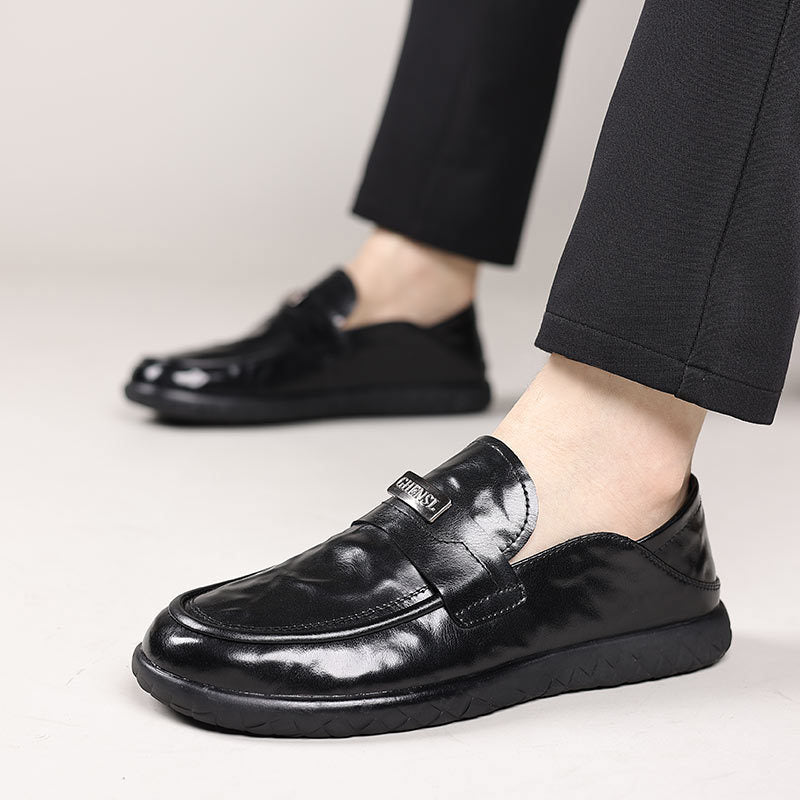 Mocassins homme – Cuir lisse – Enfilage facile – Semelle en caoutchouc – Style habillé