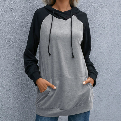 Sweat à capuche femme – Coupe décontractée – Manches longues – Maille douce respirante