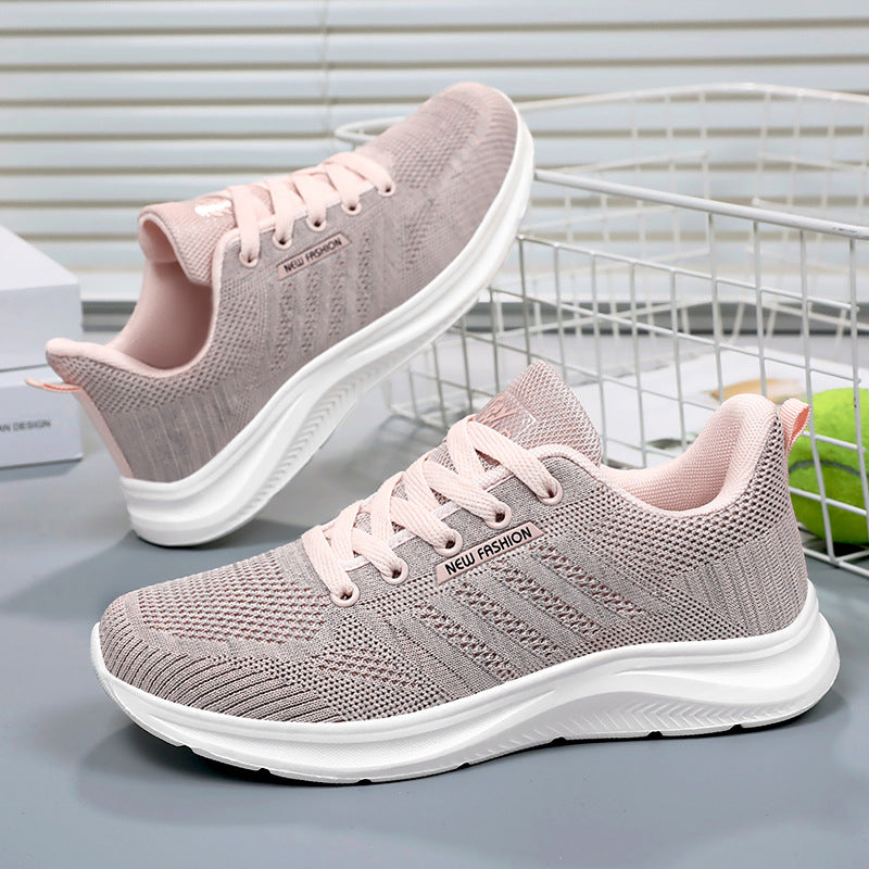 Chaussures de running femme – Maille respirante – Semelle amortissante – Basse à lacets