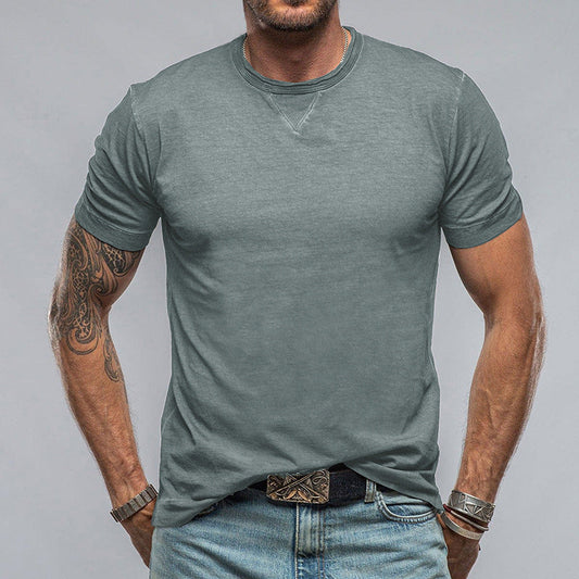 T-shirt homme – Coupe décontractée – Coton doux – Manches courtes – Col rond classique