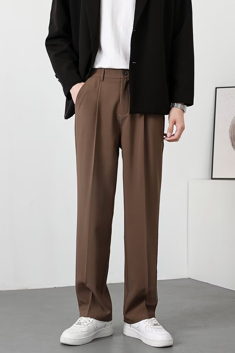 Pantalon homme – Coupe slim – Tissu respirant – Longueur cheville – Style élégant