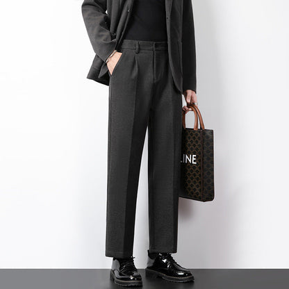 Pantalon homme habillé – Coupe slim – Tissu doux structuré – Longueur classique